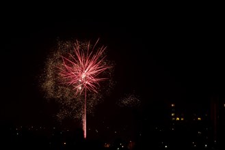 Fireworks on New Years Eve. Rybnik