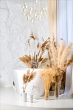 Concept of spa or aromatherapy with dried plants