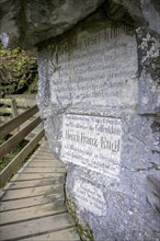 Memorial plaques in the Gilfenklamm gorge