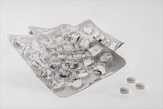 Empty medicine packaging for tablets