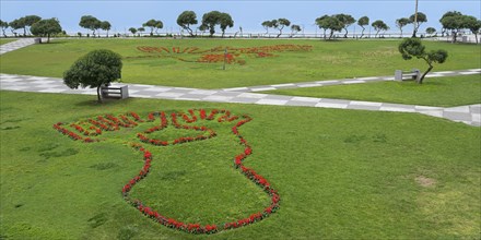 Maria Reiche park with reproduction in flowers of the Nazca Lines
