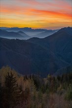 Sunset in the Limestone Alps National Park
