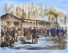 Departure of the emperor Napoleon III and the imperial prince in Saint Cloud on July 28th 1870
