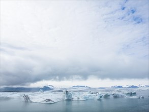 Dark clouds over the glacier lagoon
