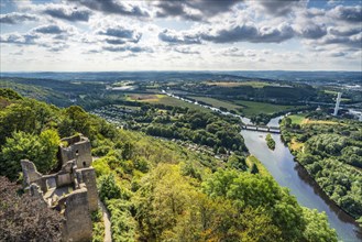 View of the confluence of the Ruhr and Lenne rivers from the ruins of Hohensyburg Castle