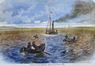 Capture of two french spies on the Elbe River near Stadt