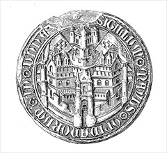 Medieval town seal from the 13th to 15th century