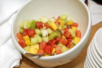 Mixed fresh fruits salad in a bowl