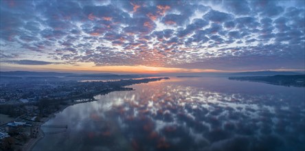 Lake Constance reflected in the morning sky