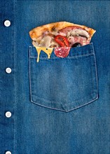 Pizza in the shirt pocket