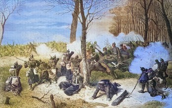 Defence of Le Bourget against attack from French marines in combat on 21 December 1870