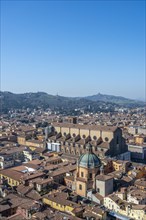 View from the Asinelli Tower of the Basilica San Petronio and Santa Maria della Vita