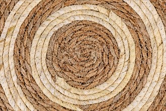 Round weave wicker basket pattern background