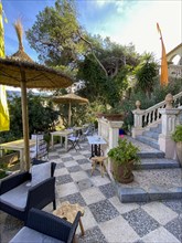 Mediterranean terrace in a garden
