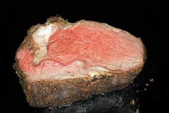 Cut of a pink roasted entrecote
