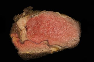 Cut of a pink roasted entrecote
