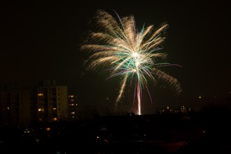 Fireworks on New Years Eve. Rybnik