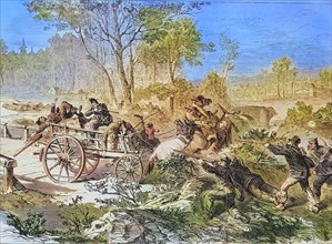 Robbery of a postal wagon by the french