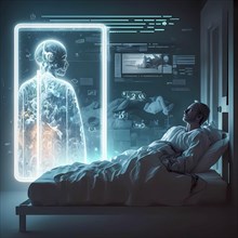 Monitoring and analysis of a patient in the hospital by a doctor and artificial intelligence