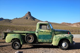 Cool Springs Station on historic Route 66 with a view of the pickup. Oatman