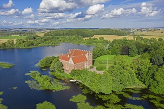 Aerial view over 16th century Svaneholm Castle