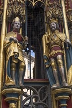 Figures at the Beautiful Fountain: Archbishop of Trier on the left