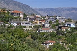 View over the modern city Gjirokaster