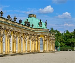 South side of Sanssouci Palace with semi-oval central building