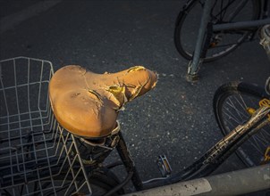 Broken saddle on a bicycle
