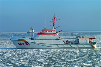 Sea rescue cruiser Hermann Marwede off Cuxhaven