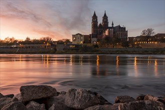 Magdeburg Cathedral in the sunset