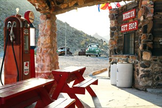 Cool Springs Station on historic Route 66 with a view of the gas station. Oatman