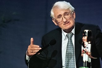 The philosopher and sociologist Prof. Dr Juergen Habermas receives the 35th Theodor Heuss Prize and symbolically a nutcracker. Stuttgart