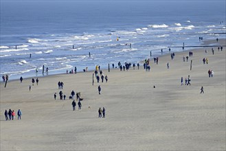 View over the North Beach with beach walkers