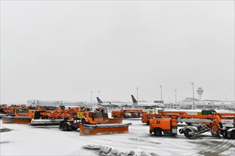Sweepers clear snow on the West Apron