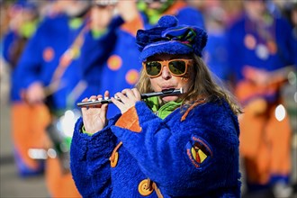Flutist of the Baden-Baden marching band at the Great Carnival Parade