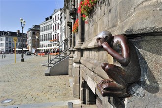 The Grand Place with the iron monkey statue