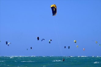 Kite surfers in the sea off Cabarete