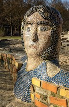 Faces made of mosaic stones