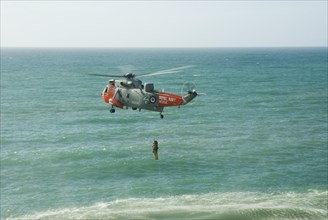 Helicopter rescue of a fisherman