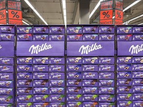 Milka chocolate on a pallet