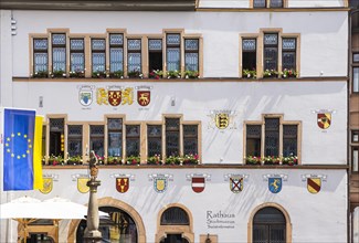 Town hall with coat of arms of Staufen im Breisgau