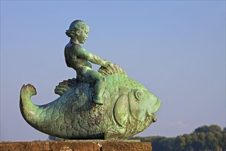 The sculpture Putto auf dem Fisch