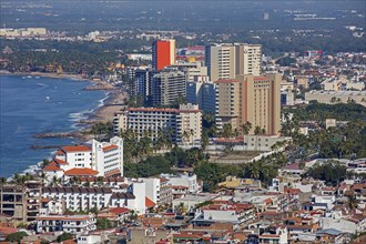 Aerial view over Puerto Vallarta