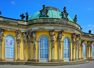 South side of Sanssouci Palace with semi-oval central building