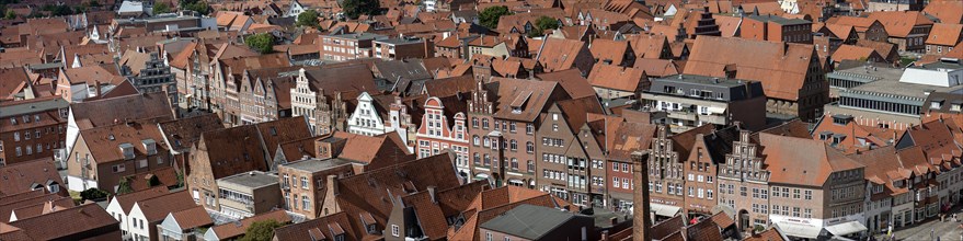 View of historic gabled houses from the former water tower Am Sande