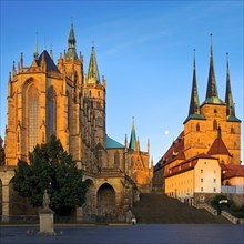 Erfurt Cathedral and Severi Church in early morning light