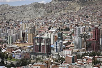 View over the city La Paz and surrounding mountains
