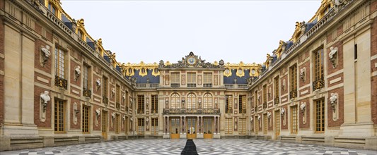 Marble courtyard Cour de Marbre with the oldest part of the Chateau de Versailles