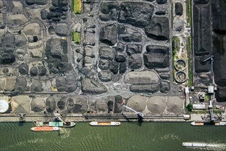 Aerial view over bulk carriers loading coal at SEA-invest